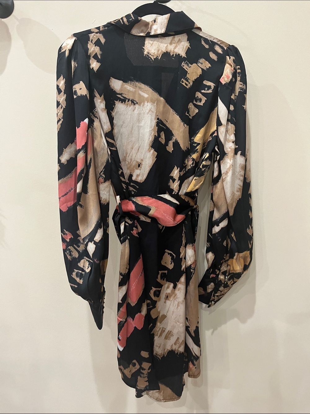 NWT Fashion Nova Avita Satin Shirt Dress - Picture 8 of 8